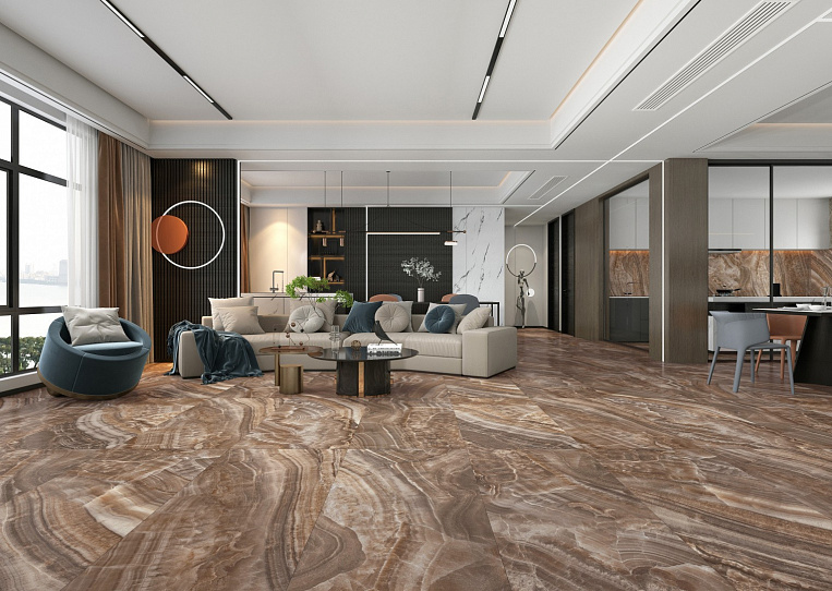 Плитка керамогранит BASCONI HOME Onyx Brown 600x1200x10 semi-polished под оникс